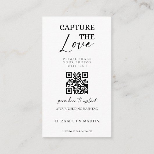 Moderne kalligrafie legt de liefde QR-code vast Informatiekaartje (Voorkant)