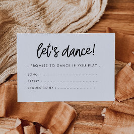 Moderne kalligrafie Let's dance song aanvraag Informatiekaartje