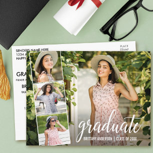 Moderne kalligrafie lettertype 4 foto graduatiefee briefkaart