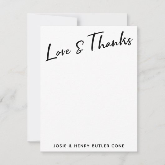 Moderne kalligrafie Liefde & Dank Gold gestreepte  Save The Date (Voorkant)