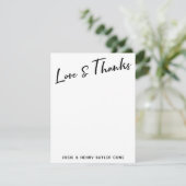 Moderne kalligrafie Liefde & Dank Gold gestreepte  Save The Date (Staand voorkant)