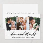 Moderne kalligrafie Liefde en Bedankt 3 Foto (Voorkant / Achterkant)