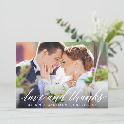 Moderne kalligrafie liefde en Bedankt bruiloft (Staand voorkant)