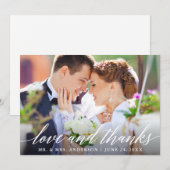 Moderne kalligrafie liefde en Bedankt bruiloft (Voorkant / Achterkant)