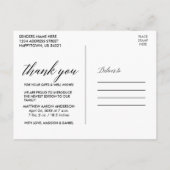 Moderne kalligrafie Liefde en Dank Baby Foto Briefkaart (Achterkant)