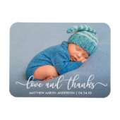 Moderne kalligrafie Liefde en Dank Baby Magneet (Horizontaal)