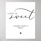 Moderne Kalligrafie Liefde is Lief Trouwteken Poster (Voorkant)