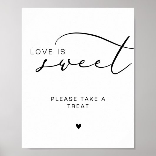 Moderne Kalligrafie Liefde is Lief Trouwteken Poster (Voorkant)