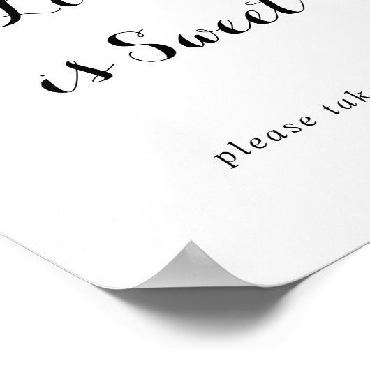 Moderne kalligrafie Liefde is zoete bord Poster (Hoek)