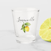 Moderne kalligrafie Limoncello Waterverf Citroen Shot Glas (Voorkant)
