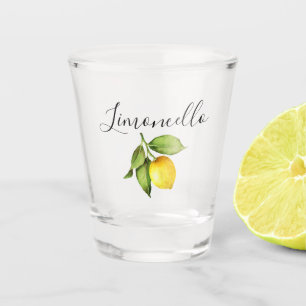 Moderne kalligrafie Limoncello Waterverf Citroen Shot Glas
