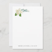 Moderne Kalligrafie Magnolia Foto's Bruiloft Bedankkaart (Voorkant)