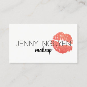 Moderne kalligrafie make-up artist lippen roze gli visitekaartje