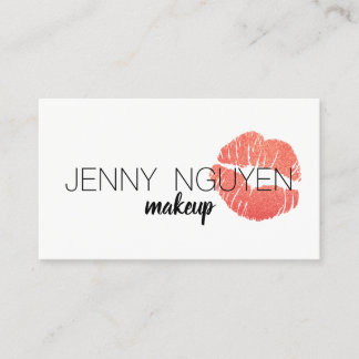 Moderne kalligrafie make-up artist lippen roze gli visitekaartje