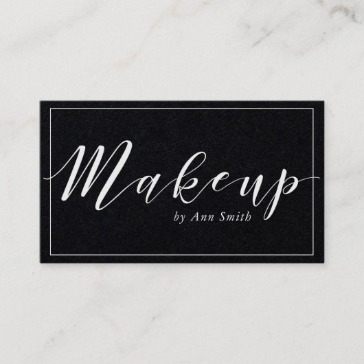 Moderne kalligrafie make-up artist visitekaartje (Voorkant)