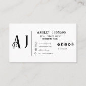 Moderne kalligrafie makelaar onroerend goed market visitekaartje (Achterkant)