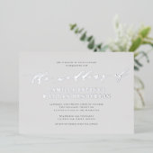 Moderne kalligrafie Manuscript Weddenschap Bleek G Folie Uitnodiging (Staand Voorkant)