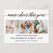 Moderne kalligrafie Meer vreugde dit jaar 3 Foto Briefkaart (Voorkant)