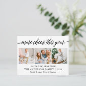 Moderne kalligrafie Meer vreugde dit jaar 3 Foto Briefkaart (Staand voorkant)