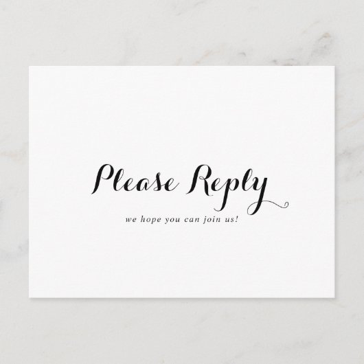 Moderne kalligrafie Menu Keuze RSVP Briefkaart (Voorkant)