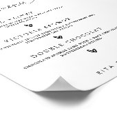 Moderne kalligrafie Menu Taart Taart Taart Taart T Poster (Hoek)