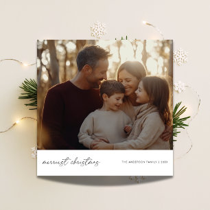 Moderne kalligrafie Merriest Christmas Photo Card Feestdagenkaart