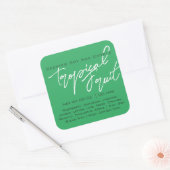 Moderne kalligrafie met lichtgroene kaars vierkante sticker (Envelop)