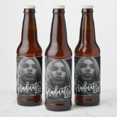 Moderne kalligrafie Minimale volledige foto-Afstud Bier Etiket (Flessen)