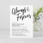 Moderne kalligrafie Minimalistisch Altijd & Voor a Kaart (Staand voorkant)