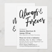 Moderne kalligrafie Minimalistisch Altijd & Voor a Kaart (Voorkant / Achterkant)