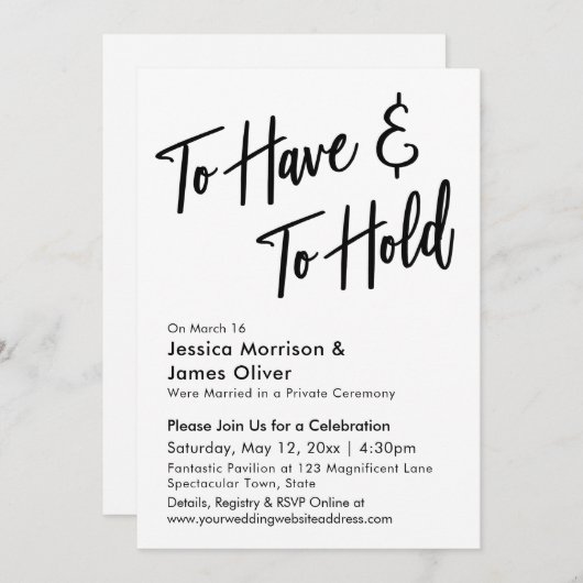 Moderne kalligrafie Minimalistisch Om te hebben en Kaart (Voorkant / Achterkant)