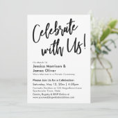 Moderne kalligrafie Minimalistisch Vier met ons! Kaart (Staand voorkant)