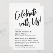 Moderne kalligrafie Minimalistisch Vier met ons! Kaart (Voorkant / Achterkant)