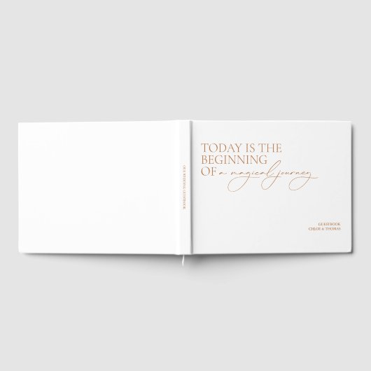 Moderne kalligrafie minimalistisch withuwelijk gastenboek (Volledig)