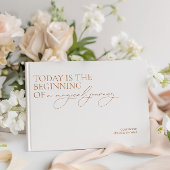 Moderne kalligrafie minimalistisch withuwelijk gastenboek