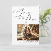 Moderne kalligrafie | Minimalistische foto bruilof Save The Date (Staand voorkant)