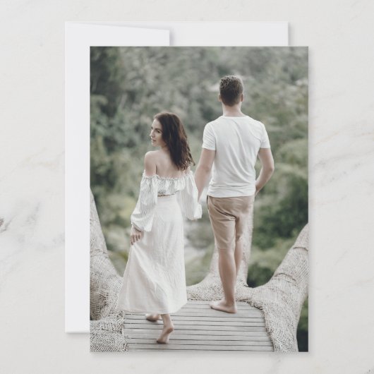 Moderne kalligrafie Minimalistische Sage Green Wed Kaart (Achterkant)