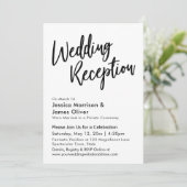 Moderne kalligrafie Minimalistische trouwreceptie Kaart (Staand voorkant)