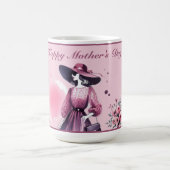 Moderne kalligrafie Moeders Foto Plum Waterverf Koffiemok (Center)