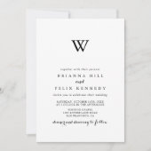 Moderne kalligrafie Monogram bruiloft Kaart (Voorkant)