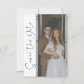 Moderne kalligrafie monogram | Fotobruiloft Save The Date (Voorkant)
