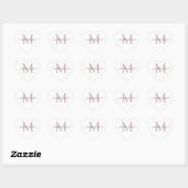 Moderne kalligrafie Monogram hart Sticker (Vel)