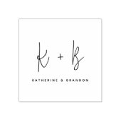 Moderne kalligrafie Monogram minimalistisch huweli Rubberstempel (Afrduk)