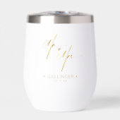 Moderne kalligrafie Mr & Mrs Goud ID1025 (Voorkant)