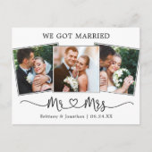 Moderne kalligrafie, Mrs Heart, we zijn getrouwd Briefkaart (Voorkant)