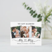 Moderne kalligrafie, Mrs Heart, we zijn getrouwd Briefkaart (Staand voorkant)