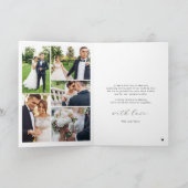 Moderne kalligrafie multi foto bruiloft bedankkaart (Binnen)