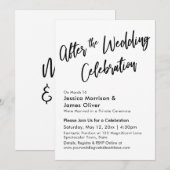 Moderne kalligrafie na de bruiloftviering kaart (Voorkant / Achterkant)