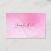 Moderne kalligrafie naam Elegante roze Sjabloon Visitekaartje (Voorkant)