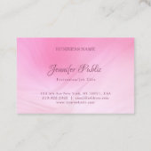Moderne kalligrafie naam Elegante roze Sjabloon Visitekaartje (Achterkant)